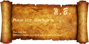 Mauricz Barbara névjegykártya