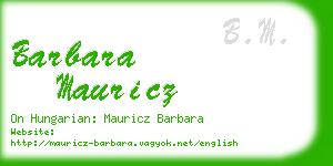 barbara mauricz business card